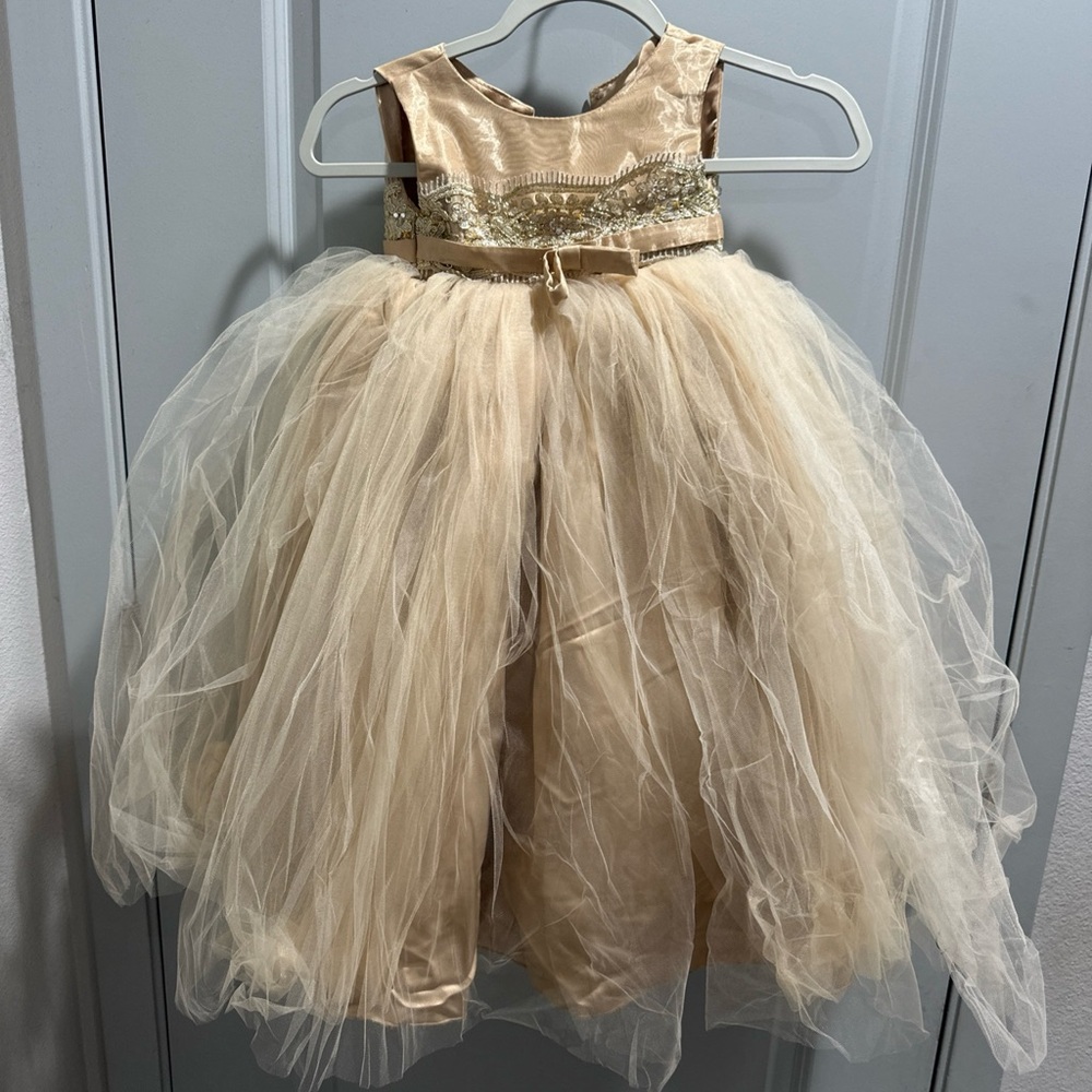 Elegant Gold Kids Costume Dress